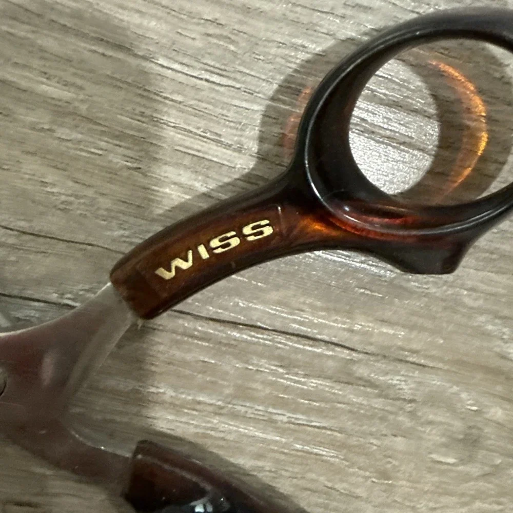Vintage Wiss 3728 Faux Tortoise Shell Scissors Shears‎ Contura Lite 8.25